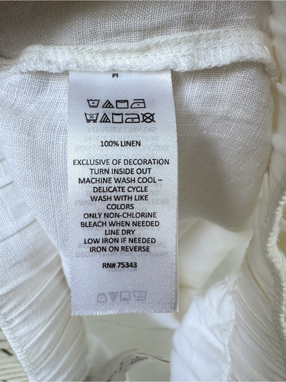 Joie S Ivory White Linen Wide Leg Pull On Pants Embroidered Crochet Trim - Picture 8 of 8